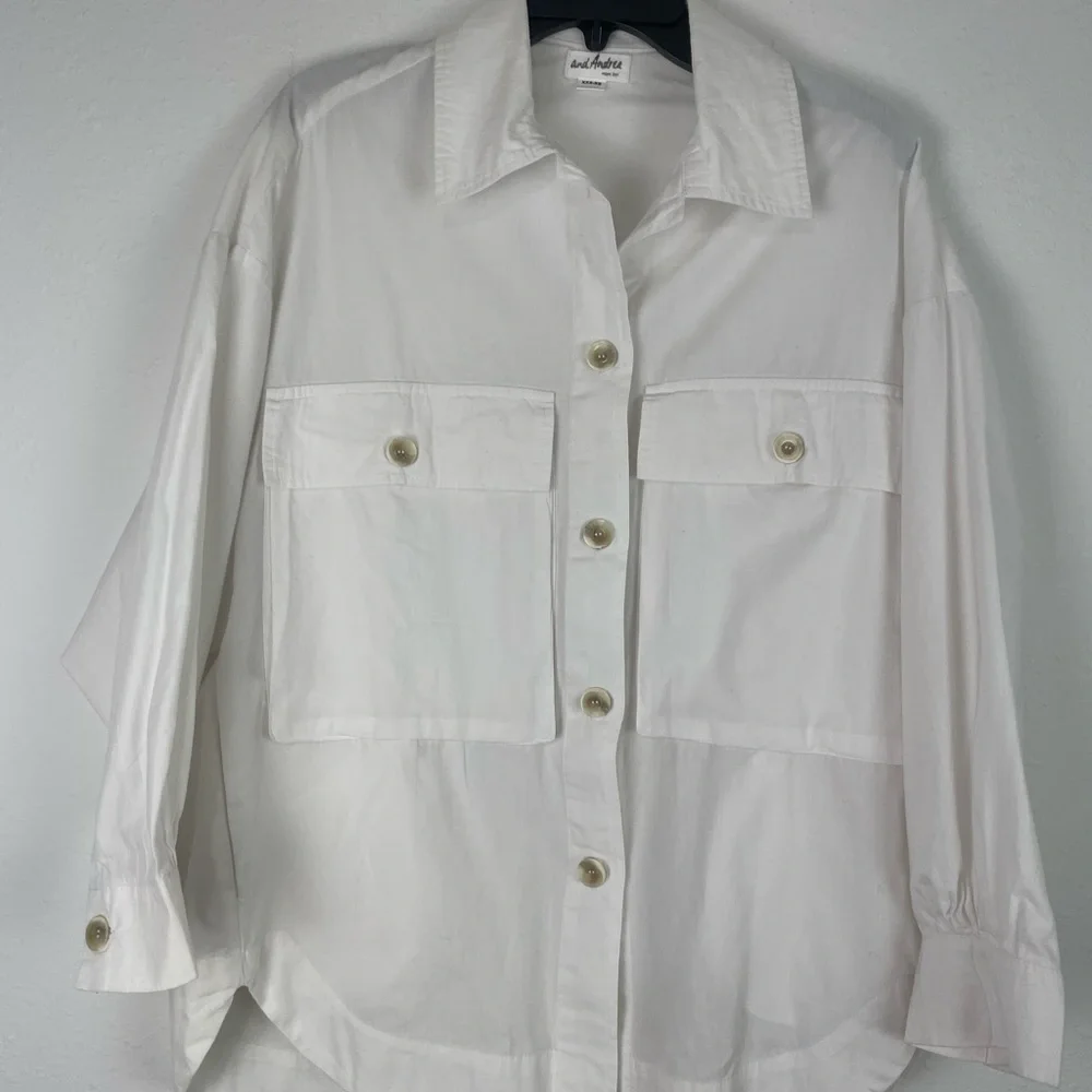 White Button-Up Shirt 100% Cotton - Picture 2 of 6